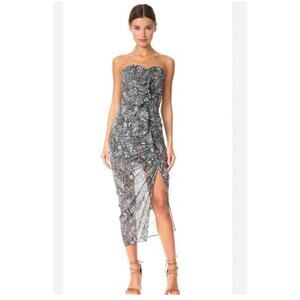 Veronica Beard Peyton 100% Silk Dress Strapless Sz 12 Romantic Summer Luxury